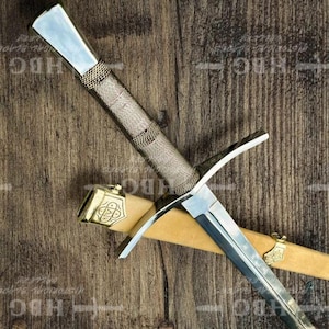 Handmade Carbon Steel Medieval Long Sword with Custom Sheath, Full Tang Sword, Collectible Gift for Groomsmen, Knight Sword with Sheath