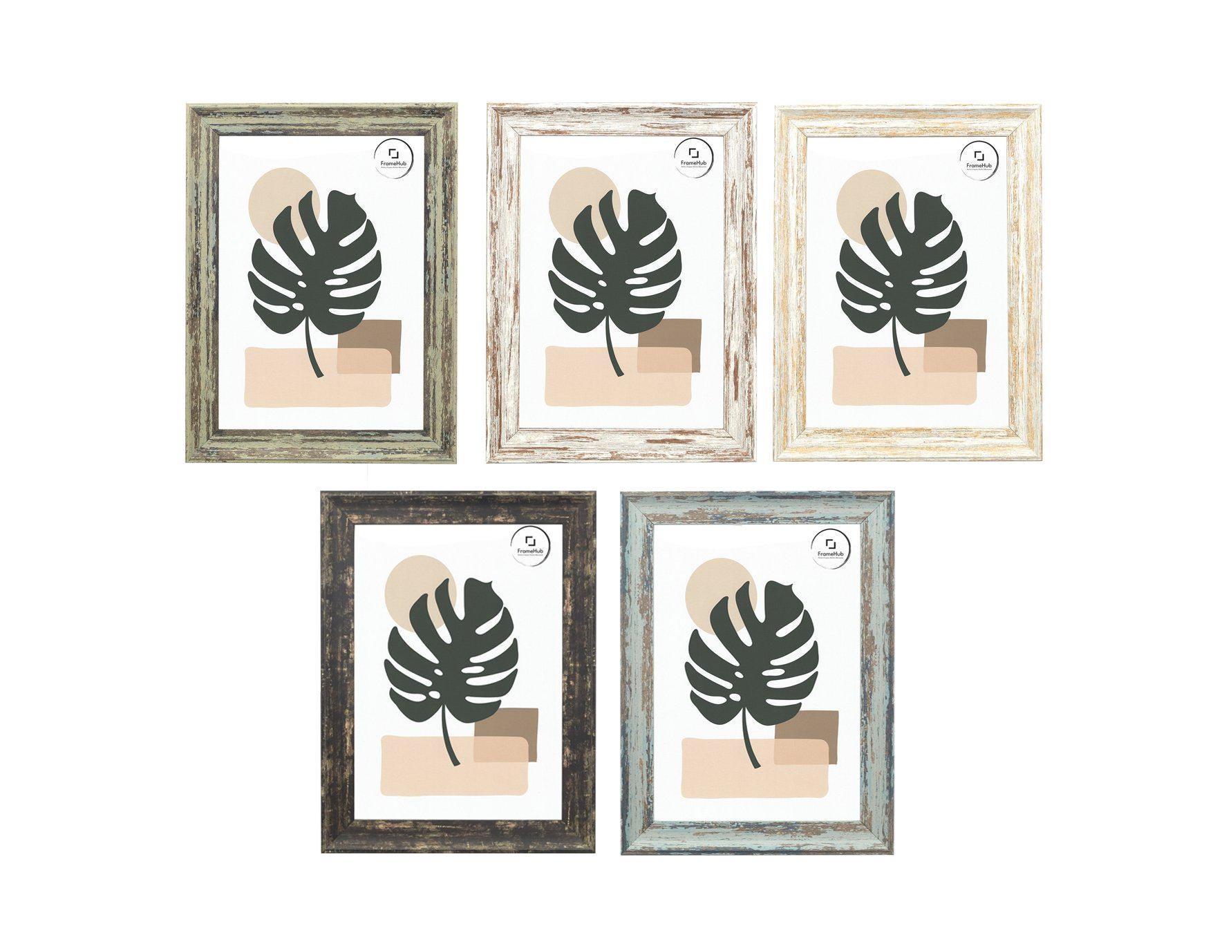 Rustic Vintage Picture Frame Distressed Wood Frames in Mixed Colors ...