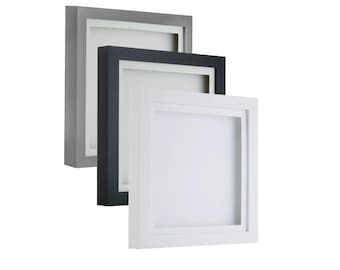 3D Box Frame 2cm depth Mounted Square Deep Box Frame Scrabble Frame 3D Arts Pebble Art Frame, Frame for Memorabilia-Front Mount Shadow Frame