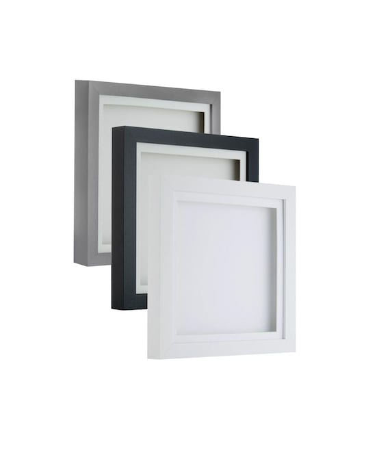 3D Box Frame 2cm depth Mounted Square Deep Box Frame Scrabble Frame 3D Arts Pebble Art Frame, Frame for Memorabilia-Front Mount Shadow Frame