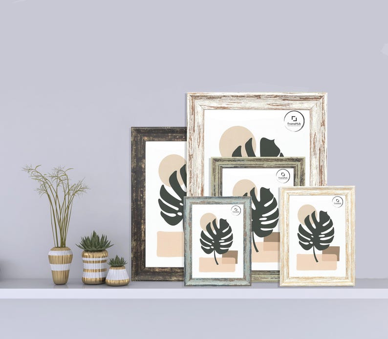 Rustic Vintage Picture Frame Distressed Wood Frames in Mixed Colors ...
