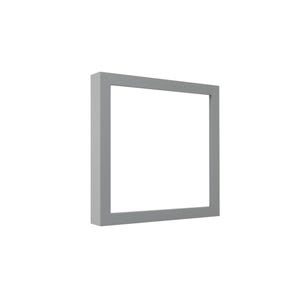 May include: A square, pale grey picture frame with a thick border. The frame is empty, with a white background visible through the opening. The frame is positioned on a white background.
