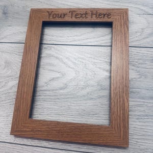 Aangepaste fotolijst, gegraveerde fotolijst cadeau, op maat gemaakte gravure Frans eiken lijst, gepersonaliseerde woondecoratie voor elke gelegenheid A3 A4 A5 Dark Oak