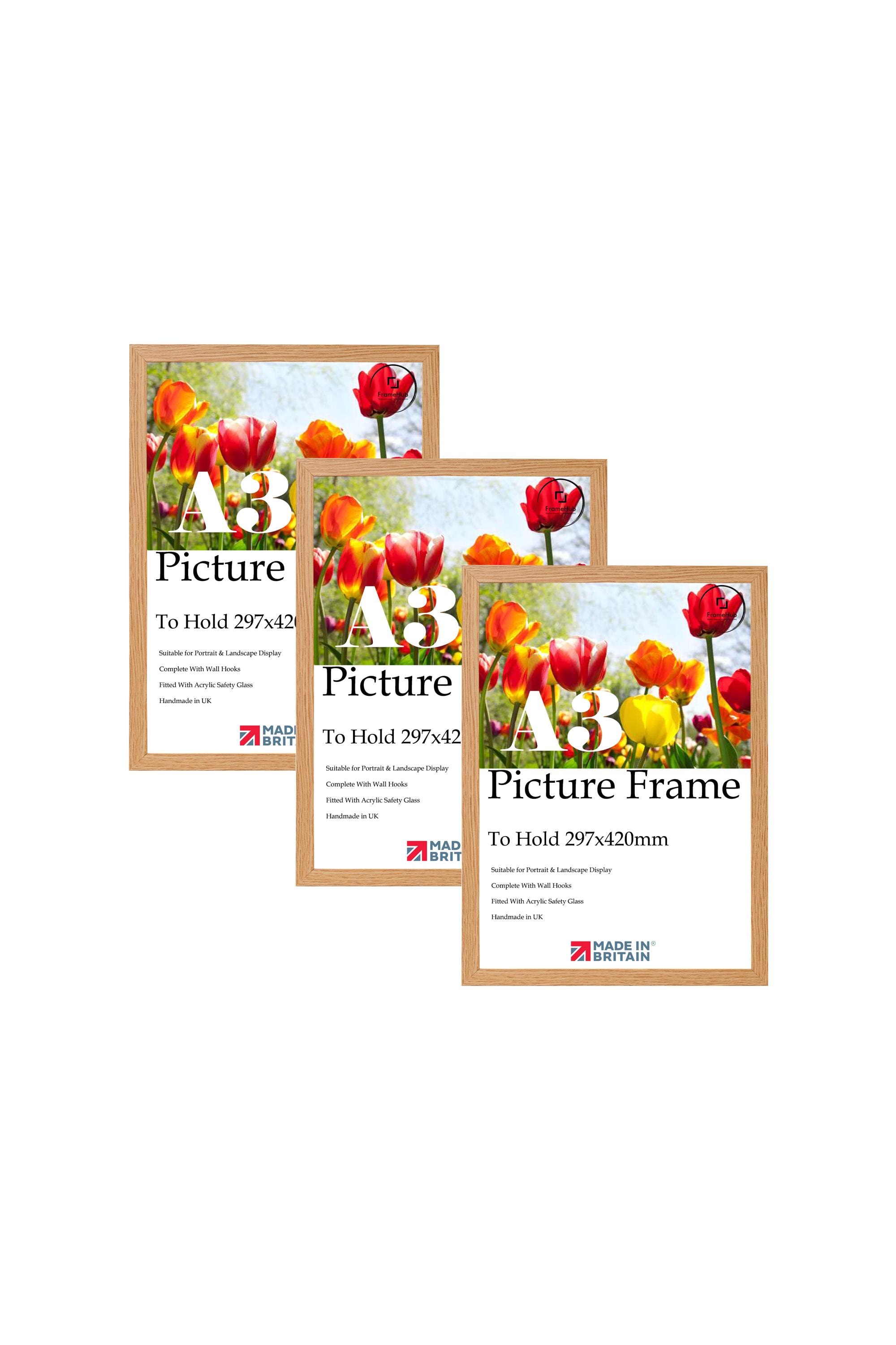 Set of 3 Photo Frames A2 A3 A4 A5 Black Thin Picture Frames White Poster Frames Dec Photo Gift Picture Frames for Wedding/Father/Mother/Baby