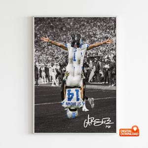 Póster de Amon-Ra St. Brown, decoración de dormitorio, arte mural, decoración del hogar, póster deportivo, deportes, descarga digital