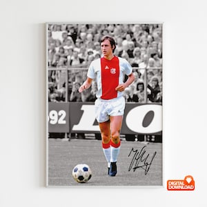 Johan Cruyff Poster Signed Football Poster,  Digital Download