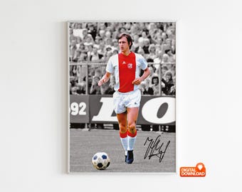 Johan Cruyff Poster Signed Football Poster,  Digital Download