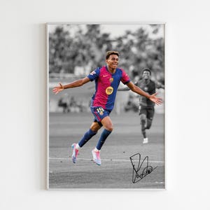 Lamine Yamal Poster, Signed Football Poster, Wall Art, Home Decor, Sports Poster, Sports, Digital Download