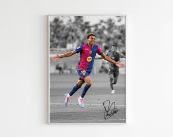 Lamine Yamal Poster, signiertes Fußball Poster, digitaler Download