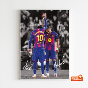 Raphinha Poster Lamine Yamal Poster Signed Football Poster,  Digital Download