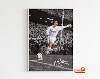 David Beckham Poster, Signed Football Poster,  Digital Download (Send a message for custom sizes)