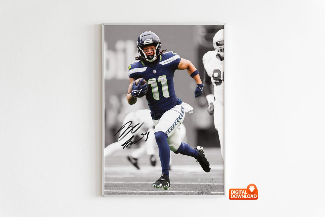 Jaxon Smith-njigba Poster, Signed Football Poster, Digital