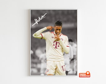Póster de Michael Olise firmado, póster de fútbol, descarga digital (envía un mensaje para tamaños personalizados).