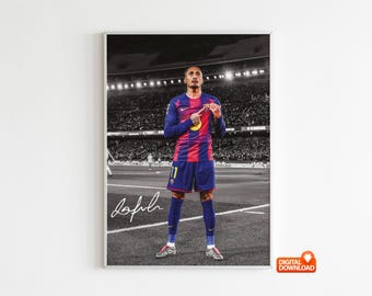 Flocage Raphinha N°11 Maillot Extérieur Barcelone 2024-2025, Version Coupe, Neuf