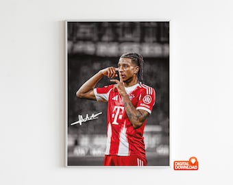 Póster de Michael Olise firmado, póster de fútbol, descarga digital (envía un mensaje para tamaños personalizados).