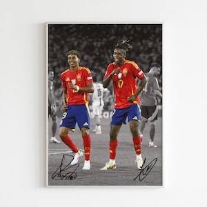 Póster de Lamine Yamal Póster de Nico Williams Decoración de dormitorio de baile, Arte de pared, Decoración del hogar, Póster deportivo, Deportes, Descarga digital