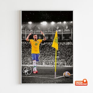 Neymar Poster, Bedroom Decor, Wall Art, Home Decor, Sports Poster, Sports, Digital Download