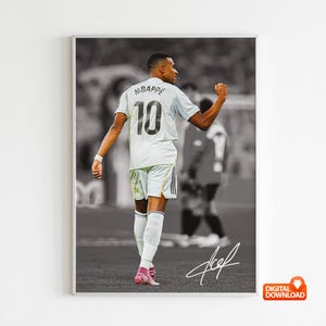 Kylian Mbappe Poster Signed Football Poster,  Digital Download
