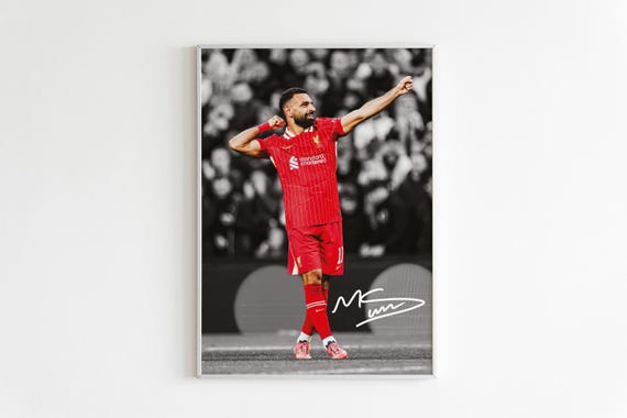 Mohamed Salah Poster, Signed Football Poster,  Digital Download,(Message me for custom size)