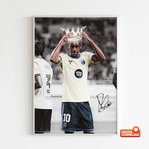 Lamine Yamal Poster Signed Football Poster, Wall Art, Home Decor, Sports Poster, Sports, Digital Download