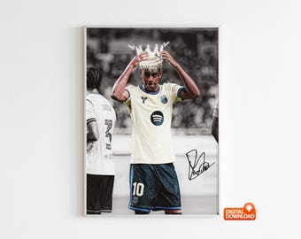 Lamine Yamal Poster signiertes Fußball Poster, digitaler Download