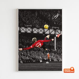 Alejdro Garnacho Poster, kultiges Fallrückzieher, signiertes Fußballposter, digitaler Download