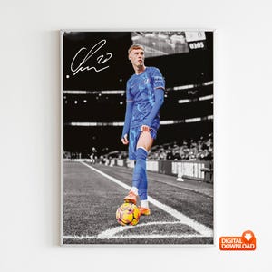Cole Palmer Poster Signiertes Fußball Poster, Digitaler Download