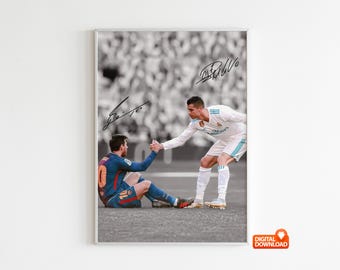Poster di Cristiano Ronaldo, poster di Lionel Messi, poster della leggenda per la decorazione della camera da letto, download digitale (invia un messaggio per formati personalizzati)