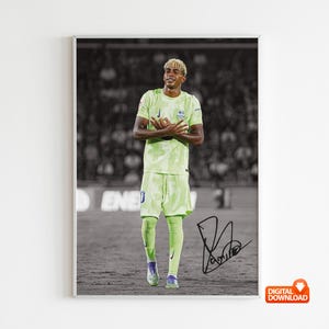 Lamine Yamal Poster Signed Football Poster, Wall Art, Home Decor, Sports Poster, Sports, Digital Download
