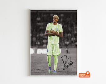 Lamine Yamal Poster signiertes Fußball Poster, digitaler Download
