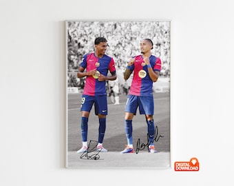 Raphinha Poster Lamine Yamal Poster Signed Football Poster,  Digital Download