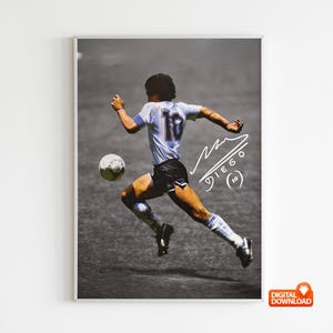 Diego Maradona Poster, Legend Bedroom Decor, Wall Art, Home Decor, Sports Poster, Sports, Digital Download