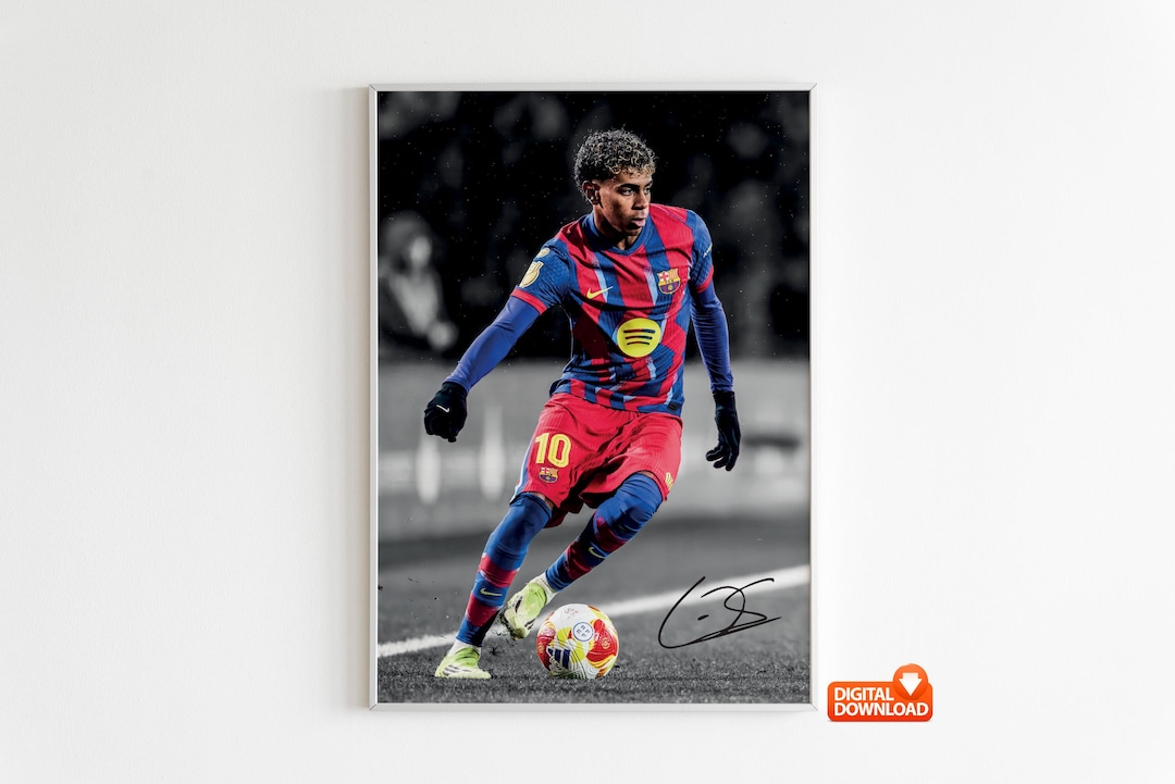 Yamal Rasmlar Lamine Yamal Poster, Signed Football Poster, Digital Download - Etsy