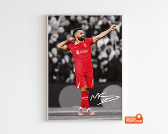 Mohamed Salah Poster, signiertes Fußballposter, digitaler Download (Für individuelle Größen bitte eine Nachricht senden)