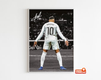 Kylian Mbappe Poster Signed Football Poster,  Digital Download