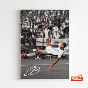 Jude Bellingham Poster Bicyle Kick Bedroom Decor, Wall Art, Home Decor, Sports Poster, Sports, Digital Download