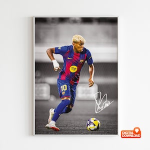 Lamine Yamal Poster Signed Football Poster, Wall Art, Home Decor, Sports Poster, Sports, Digital Download