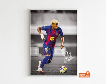 Lamine Yamal Poster signiertes Fußball Poster, digitaler Download