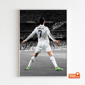 Cristiano Ronaldo   Soccer Legend Signed Football Poster,  Digital Download