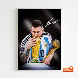 Lionel Messi Poster World Cup Soccer Legend Bedroom Decor, Wall Art, Home Decor, Sports Poster, Sports, Digital Download