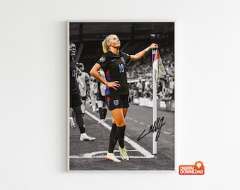 Affiche de Chloe Kelly, affiche de football signée, téléchargement numérique (pour des tailles personnalisées, envoyez un message)