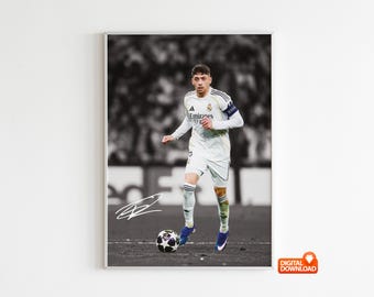 Federico Fiberglas Poster, signiertes Fußball Poster, digitaler Download