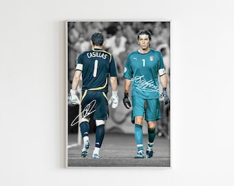 Iker Casillas Poster, Gianluigi Buffon Poster, Torhüter Schlafzimmer Dekor, digitaler Download, (Nachricht an mich für benutzerdefinierte Größe)