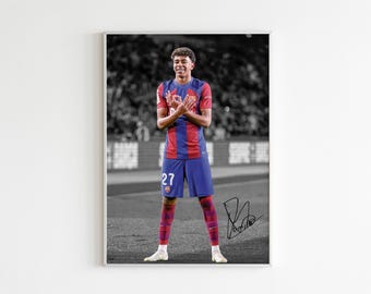 Lamine Yamal Poster signiertes Fußball Poster, digitaler Download