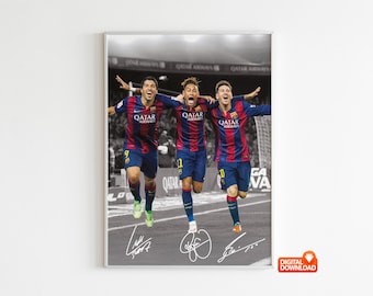 リオネル・メッシ ネイマール・ジュニア ルイス・スアレス 直筆サイン