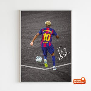 Lamine Yamal Poster Signed Football Poster, Wall Art, Home Decor, Sports Poster, Sports, Digital Download