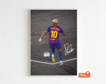 Lamine Yamal Poster signiertes Fußball Poster, digitaler Download