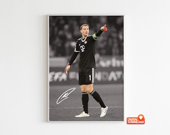 Carte Photo Autographe Signée Manuel Neuer (Bayern Munich) - Format A4 Avec Certificat D'authenticité