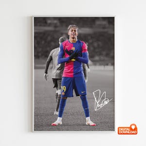 Póster de Lamine Yamal, decoración de dormitorio, arte de pared, decoración del hogar, póster deportivo, deportes, descarga digital