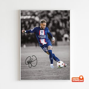 Neymar Poster Bedroom Decor, Wall Art, Home Decor, Sports Poster, Sports, Digital Download